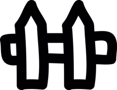 Drawn Fence Svg Line Art, Free Vectors File